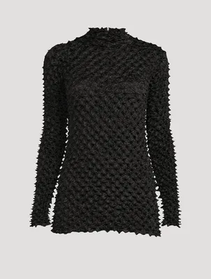 Shibori Satin Fitted Turtleneck
