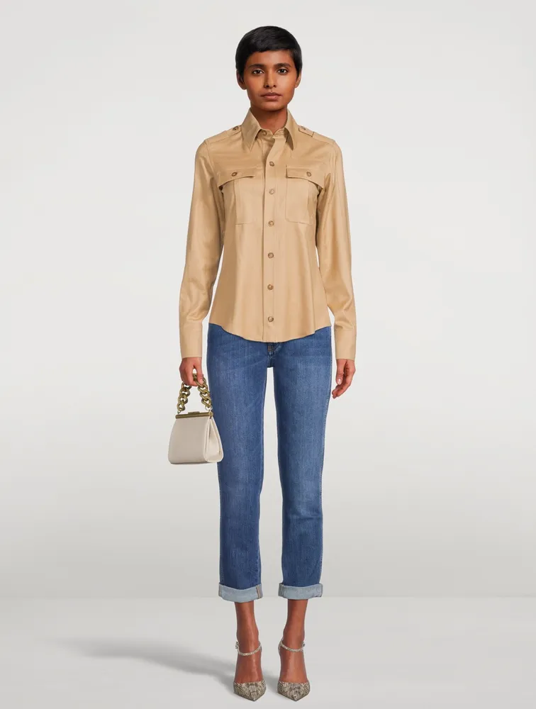 Hill Wool Patch-Pocket Shirt