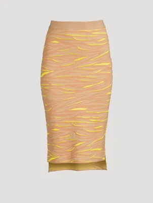Wool Midi Skirt Animal Print
