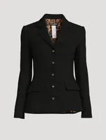 Dolce Wool Crepe Blazer With Logo Buttons