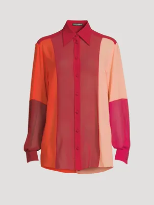 Silk Georgette Patchwork Shirt