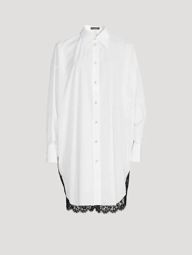 Poplin Shirt With Lace Back