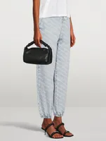 Denim Jogger Pants Logo Print
