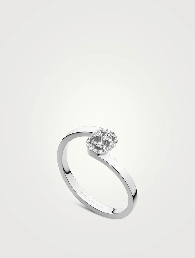 GG Running 18K Gold Ring With Diamonds