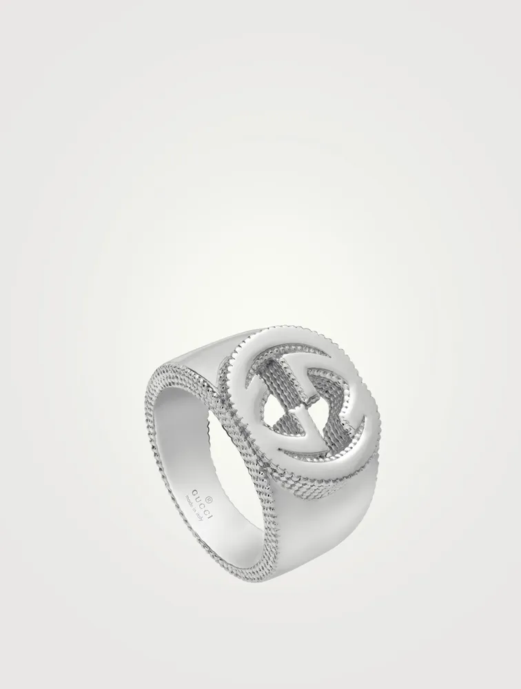 Interlocking G Sterling Silver Ring