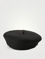 Wool-Blend Monogram Beret