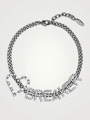 Heartbreaker Chain Necklace With Crystals
