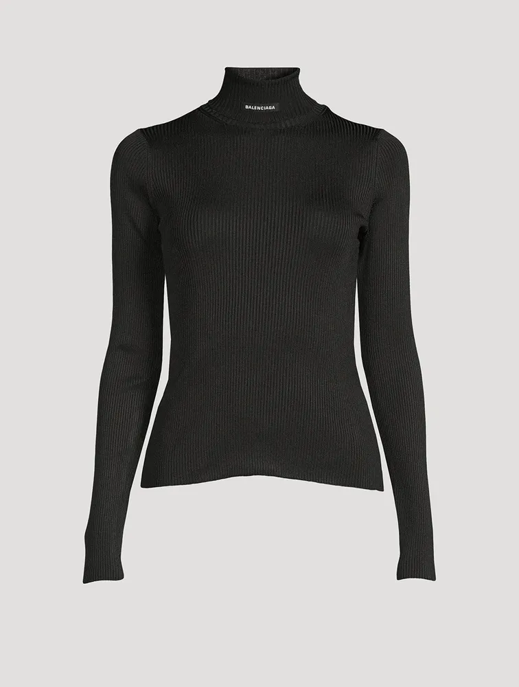 Ribbed Turtleneck Top
