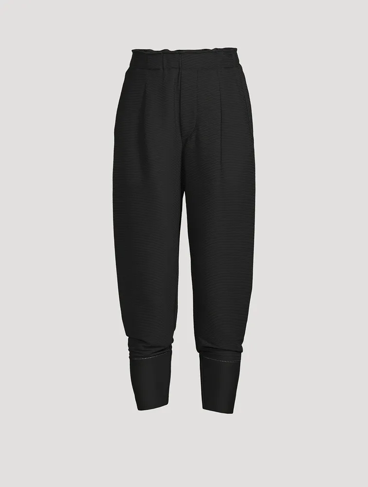 Pinstripe Knit Tapered Pants