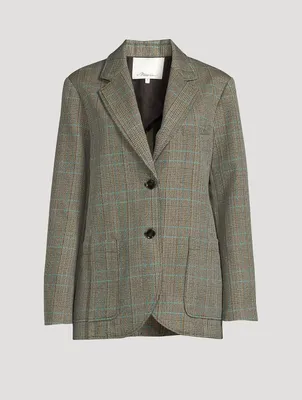 Slit Blazer Check Print
