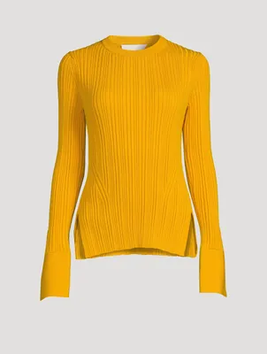 Merino Wool Sweater With Tie Cuffs