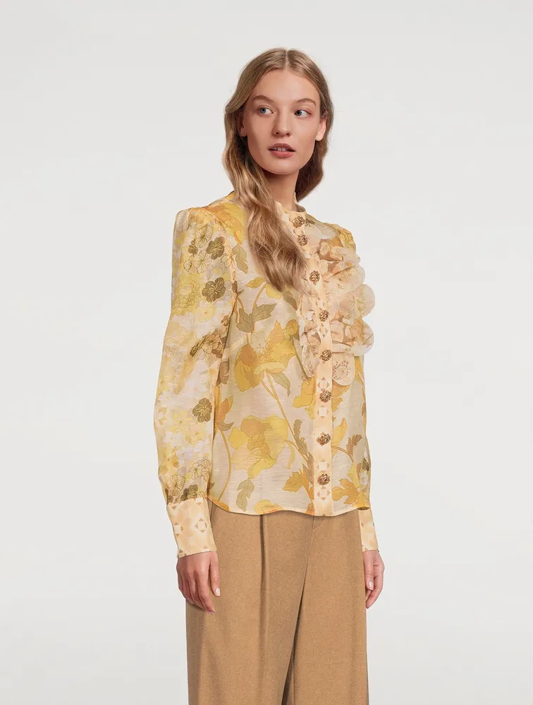Tempo Scallop Blouse Floral Print