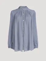 Kayla Balloon-Sleeve Blouse