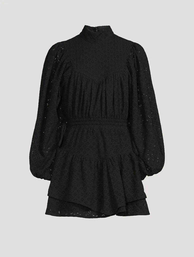 Poppy Cotton Balloon-Sleeve Mini Dress