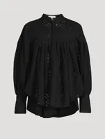 Poppy Cotton Balloon-Sleeve Blouse