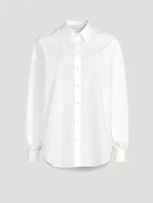 Cotton Cocoon-Sleeve Shirt