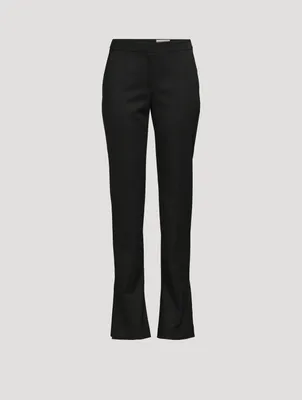 Slashed Long Cigarette Pants