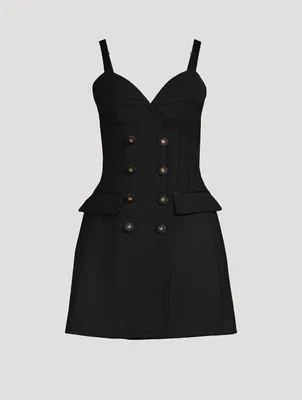 Wool Gabardine Bustier Dress