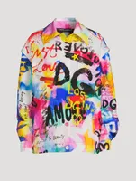 Convertible Jacket Graffiti Print