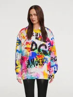 Convertible Jacket Graffiti Print