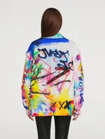 Convertible Jacket Graffiti Print