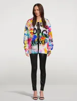 Convertible Jacket Graffiti Print