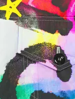 Convertible Jacket Graffiti Print
