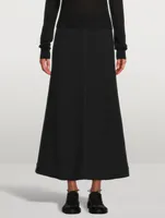 Cotton Jersey Midi Skirt