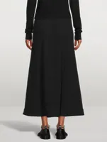 Cotton Jersey Midi Skirt