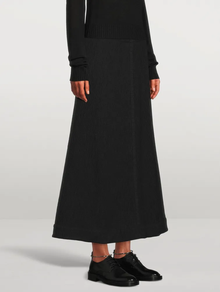 Cotton Jersey Midi Skirt