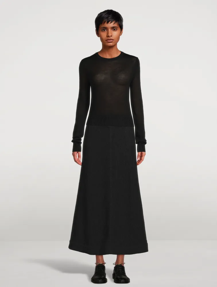 Cotton Jersey Midi Skirt