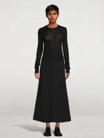Cotton Jersey Midi Skirt