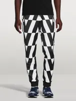 Technical Cotton Pants Macro Optical Print