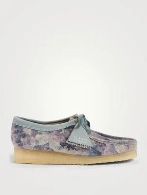 Wallabee Suede Lace-Up Shoes Floral Print