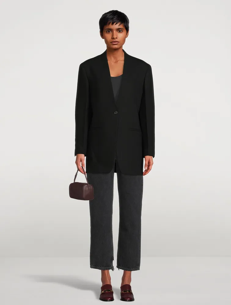 Folded Collar Virgin Wool Blazer
