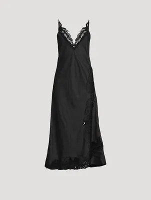 Lace-Trimmed Slip Dress