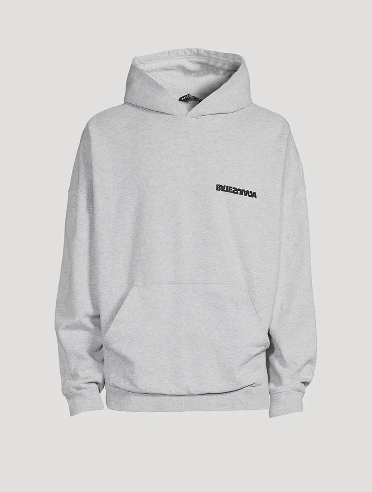 Medium Fleece Wide Hoodie With Turn Logo
