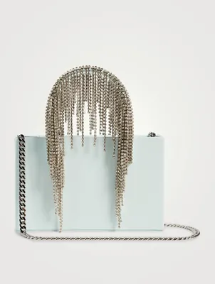 Midi Crystal Fringe Leather Tote Bag