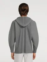 Heather Pleats Hoodie