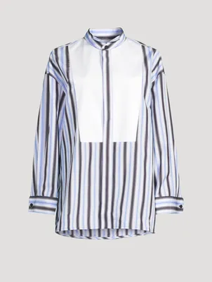 Cotton Poplin Shirt Striped Print