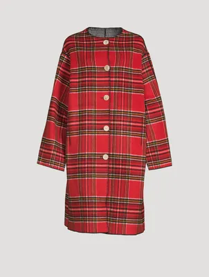 Wool-Blend Reversible Coat