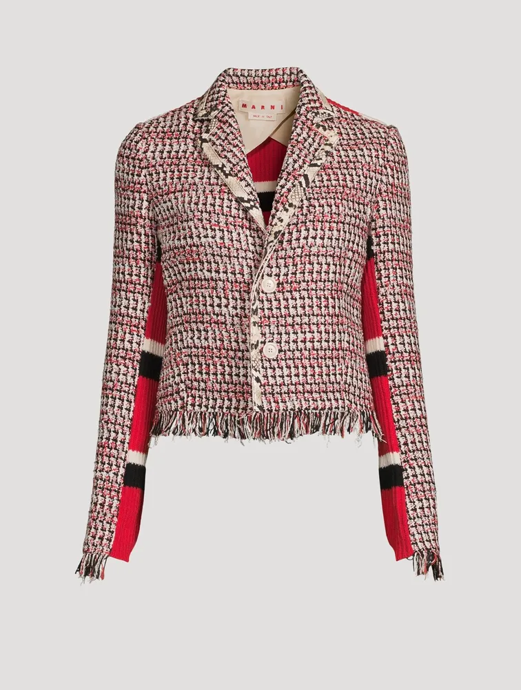 Tweed Jacket With Striped Back
