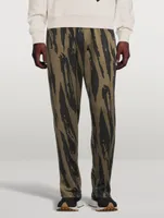 Oversized Pants Pleat Camo Print