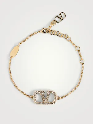 VLOGO Chain Bracelet With Crystals