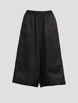 Satin Wide-Leg Trousers