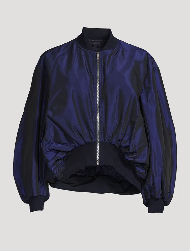 Oversized Taffeta Bomber Jacket