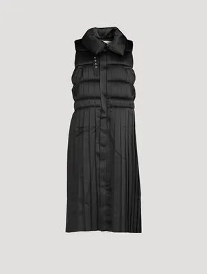 Padded Satin Pleated Vest