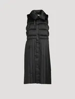 Padded Satin Pleated Vest