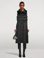 Padded Satin Pleated Vest