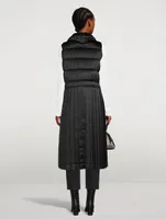 Padded Satin Pleated Vest